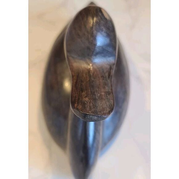 Ironwood Duck Figurine Carved Handcrafted 9.5"x3.25" Dark Grain Mallard EUC - Picture 9 of 11